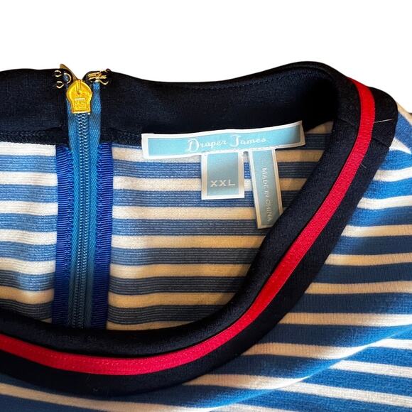 Draper James Persley Ponte Dress –‎ Size XXL – Navy/White Stripe - Picture 4 of 8